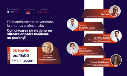 „CRED în Medicină: Comunicarea și relaționarea viitoarelor cadre medicale cu pacienții”, webinar dedicat studenților la medicină și farmacie