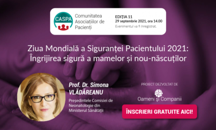 Prof. Dr. Simona Vlădăreanu, Președinta Comisiei de Neonatologie, vine la întâlnirea Comunității CASPA.ro