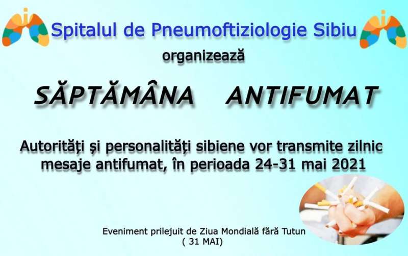 Campanie antifumat organizată de Spitalul de Pneumoftiziologie Sibiu