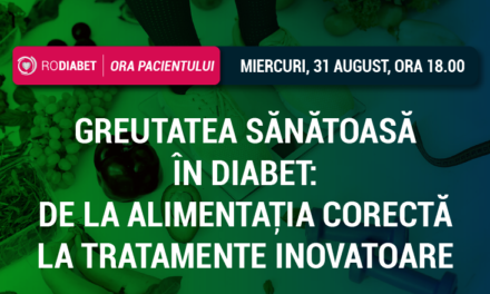 Miercuri, 31 august, discutăm despre ”Greutatea sănătoasă în diabet” la Ora Pacientului Rodiabet
