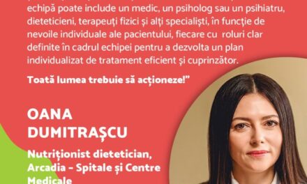 Oana Dumitrașcu, nutriționist dietician: Obezitatea este o boală care nu primește o importanță proporțională cu prevalența și impactul ei asupra indivizilor