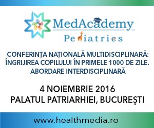 Conferinţa MedAcademy Pediatrics – “Îngrijirea copilului în primele 1000 de zile. Abordare interdisciplinară” are loc pe 4 noiembrie la Bucureşti