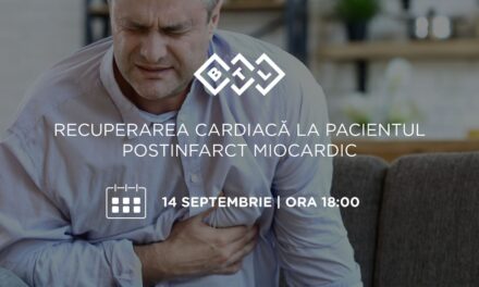 Webinarul ”Recuperarea cardiacă la pacientul postinfarct miocardic” va avea loc pe 14 septembrie