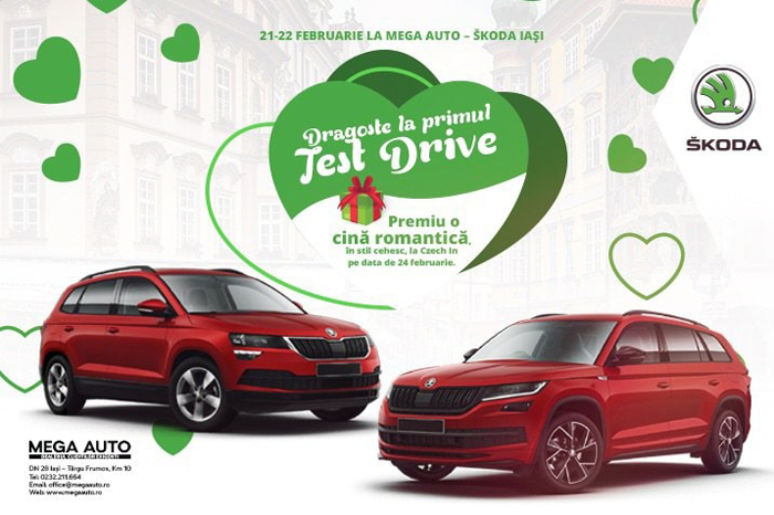 Dragoste la primul test-drive, de Dragobete, cu noile modele disponibile la Mega Auto – Skoda Iași