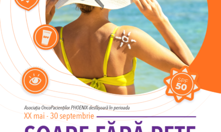 Asociația OncoPacienţilor PHOENIX organizează „SOARE FARA PETE”, ediţia a V-a, campanie de prevenire a cancerelor de piele